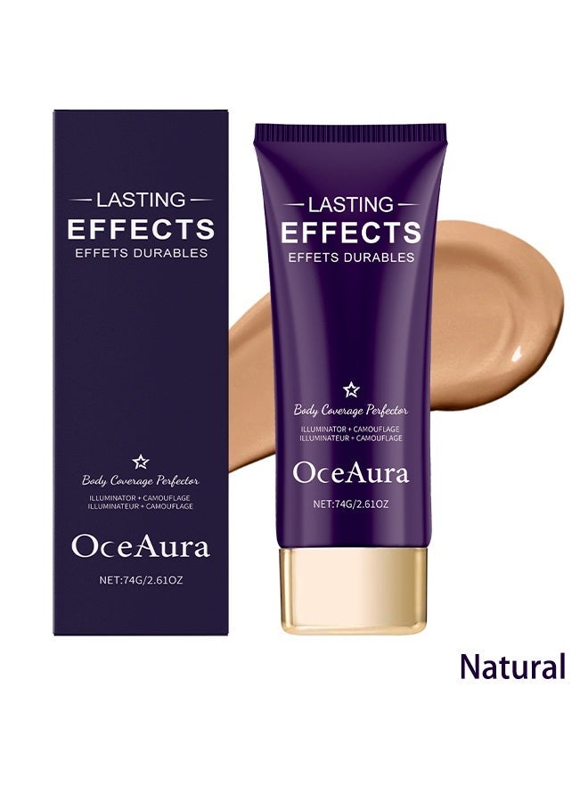  اوساورا مثالي لتغطية الجسم، تأثير طويل الأمد، تأثيرات دائمة، مقاوم للماء ولا يترك أثرًا، مكياج لتغطية الوشم على الساقين والجسم، كريم أساس مخفي لتنعيم الجسم، طبيعي 74 جرام - Image 2